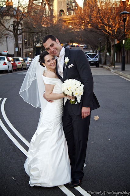 Couple with Sydney Harbour bridge - wedding photography